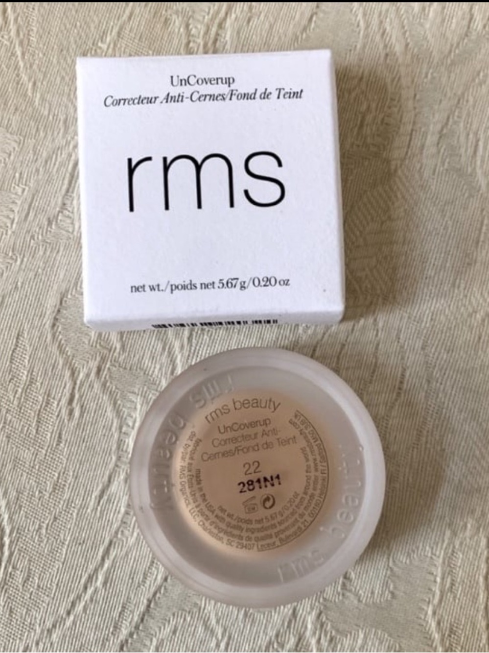 RMS Beauty UnCoverup Concealer Corrector Pot Shade 22 Light Beige BNIB